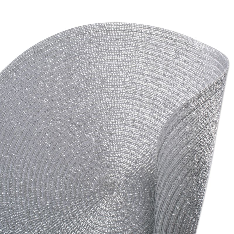 Design Imports Round Metallic Polypropolene Kitchen Placemat Set of 6)