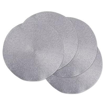 Design Imports Round Metallic Polypropolene Kitchen Placemat Set of 6)