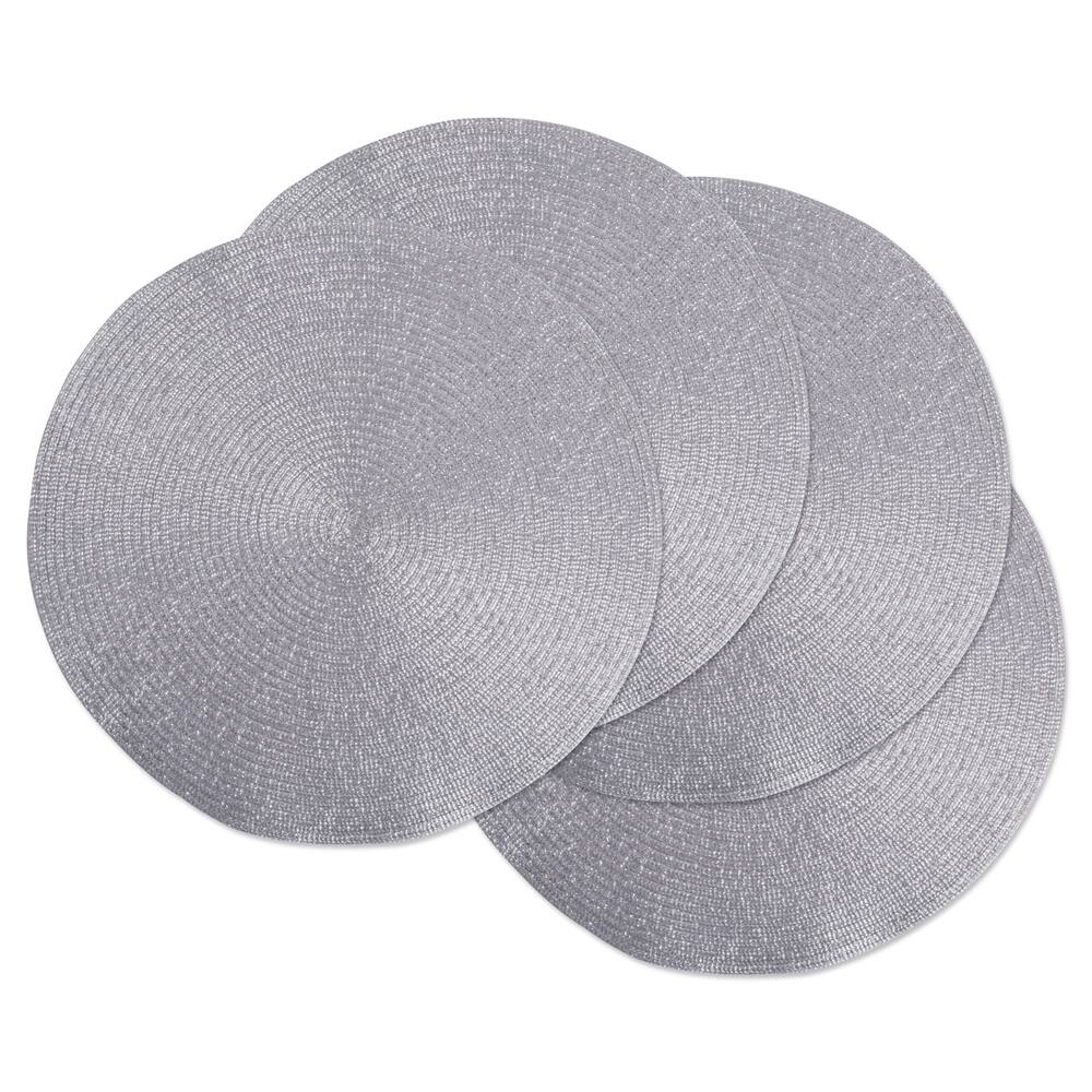 Design Imports Round Metallic Polypropolene Kitchen Placemat Set of 6)