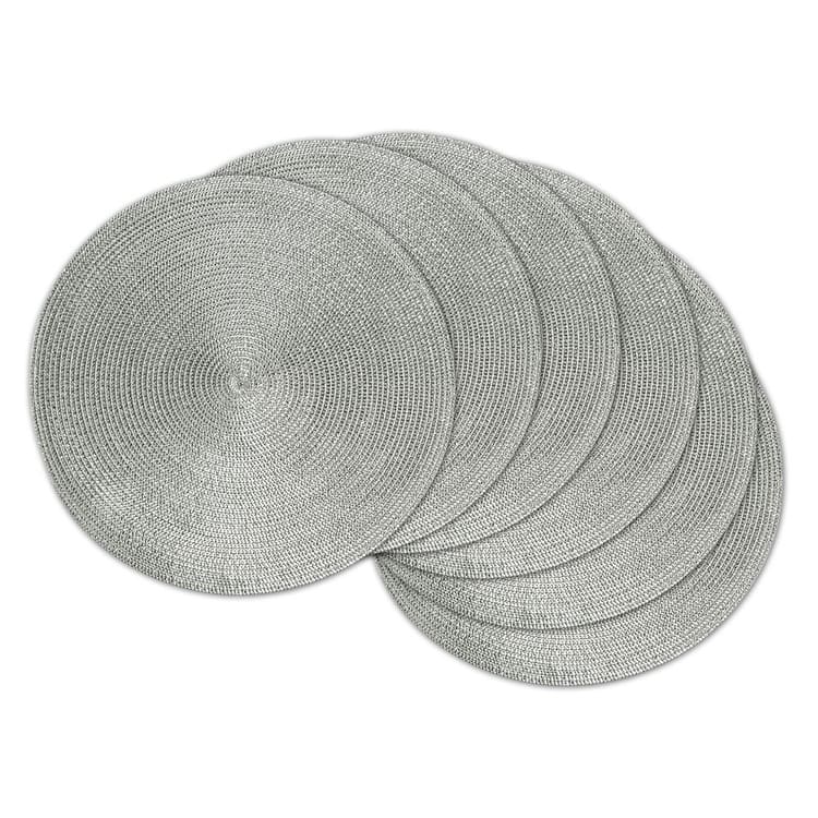 Design Imports Round Metallic Polypropolene Kitchen Placemat Set of 6)