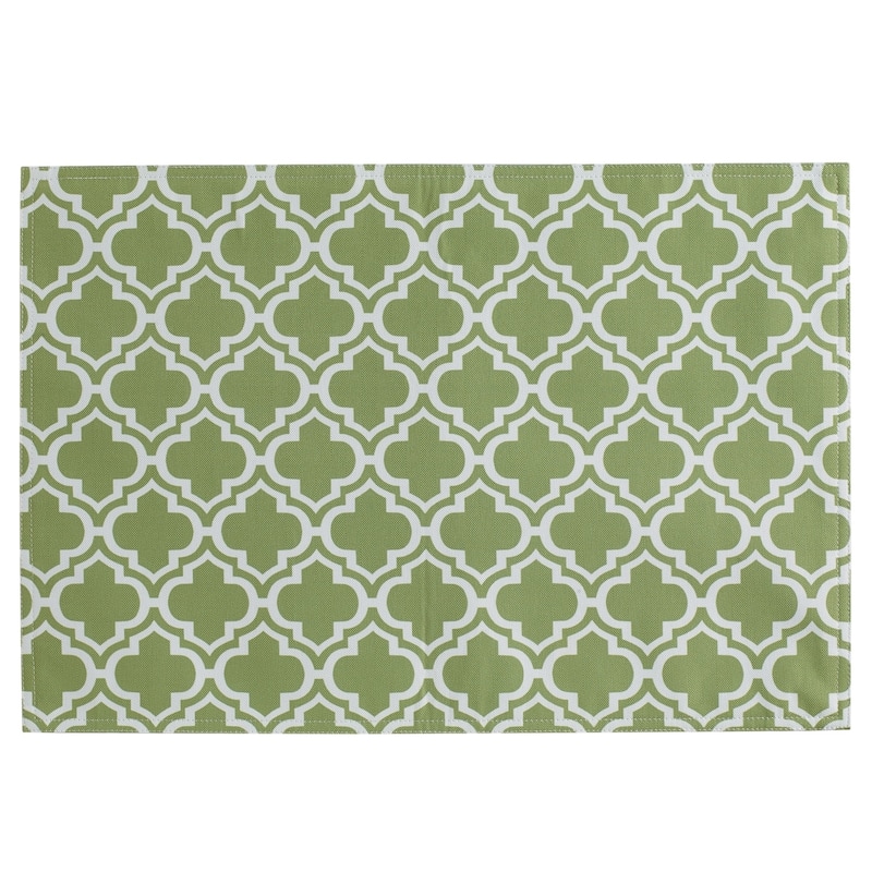 Design Imports Summer Stripe Polyester Outdoor Placemat Set (Set of 6)