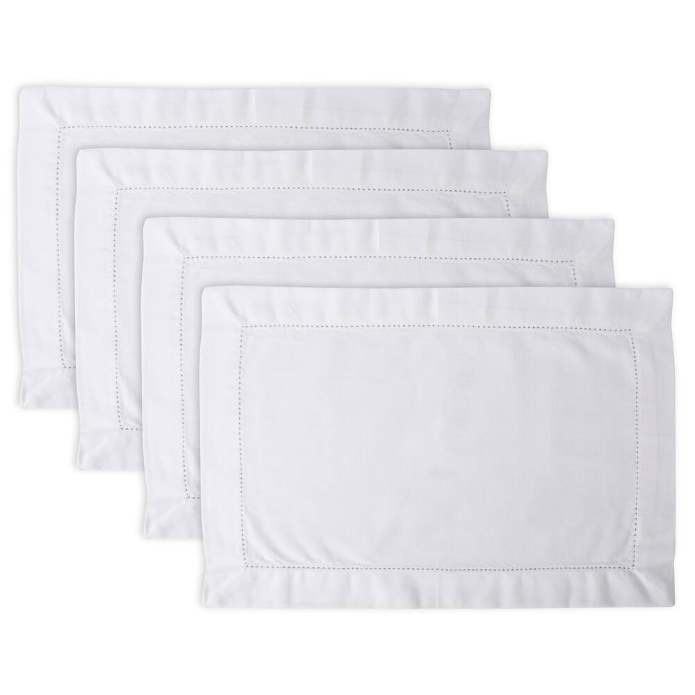 Design Imports Off-White Hemstitch Kitchen Placemat Set (Set of 4)
