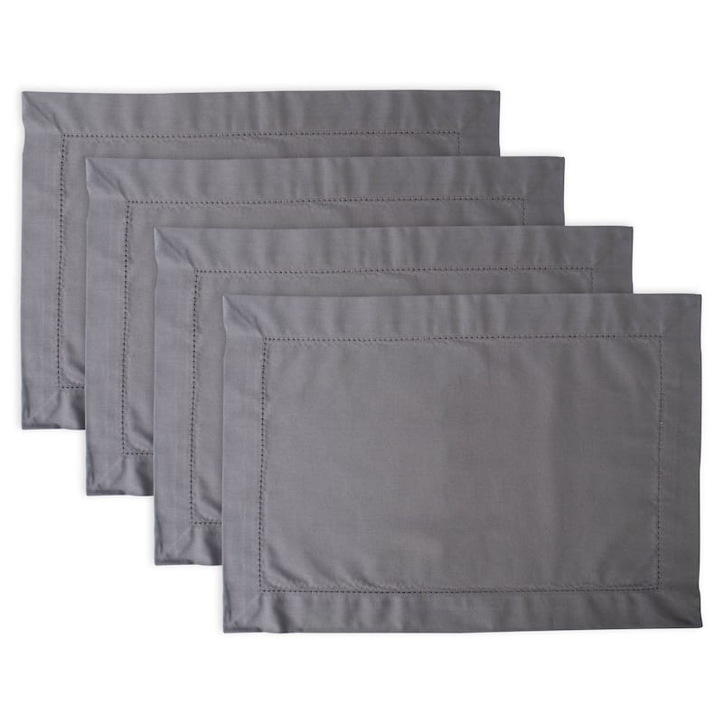 Design Imports Off-White Hemstitch Kitchen Placemat Set (Set of 4)