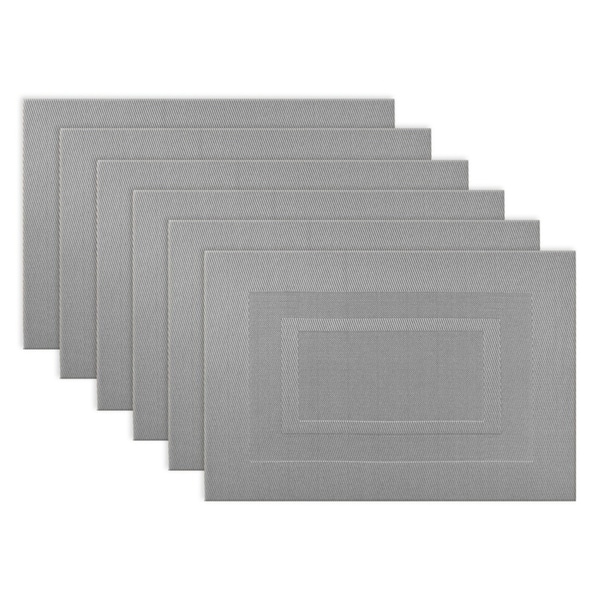 Design Imports Silver Doubleframe PVC Kitchen Placemat Set (Set of 6). Opens flyout.
