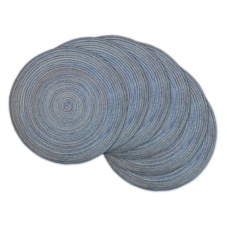 Placemats that Match Elama Lucca 20 Piece Round Stoneware Triple Bowl Dinnerware Set in Blue