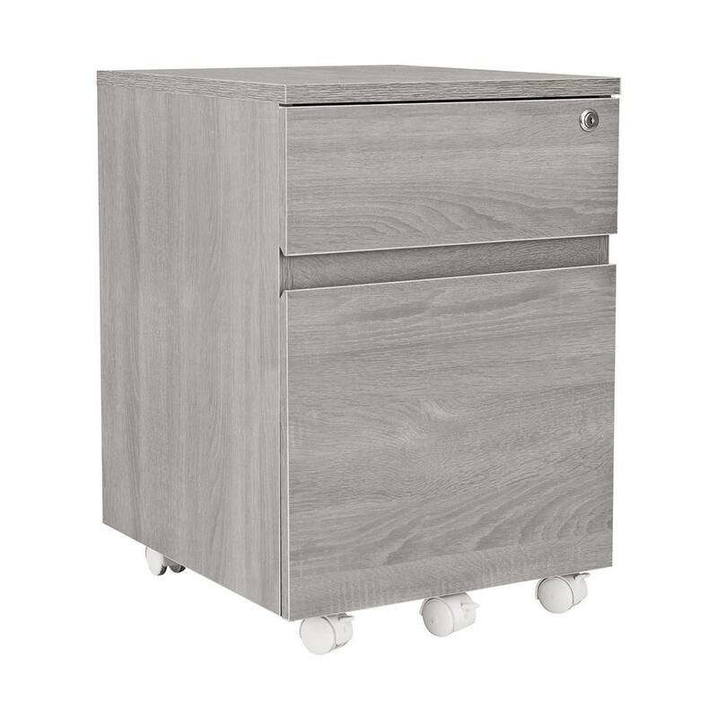 Kinnear Office Rolling Two Drawer Storage File Cabinet With Lock