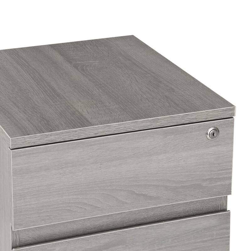 Kinnear Office Rolling Two Drawer Storage File Cabinet With Lock
