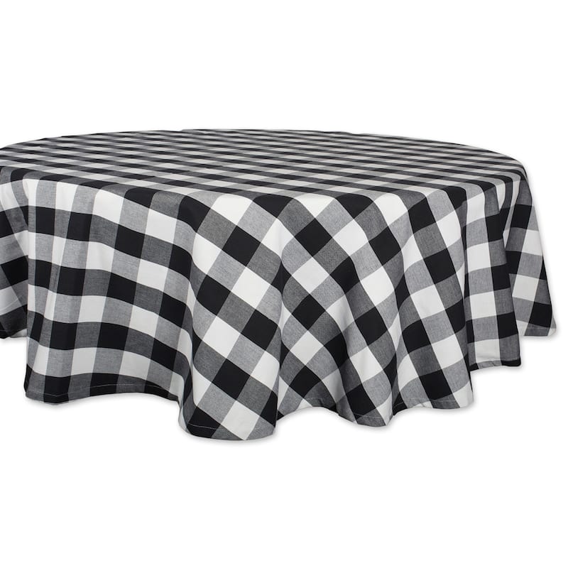 DII Buffalo Check Kitchen Tablecloth - 70 inches - Black & White