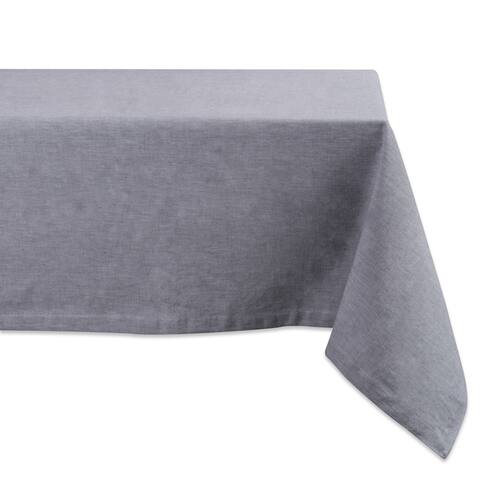 Design Imports Blue Solid Chambray Kitchen Tablecloth