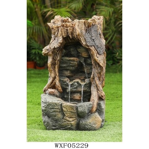 Broken Wood Log Fountain