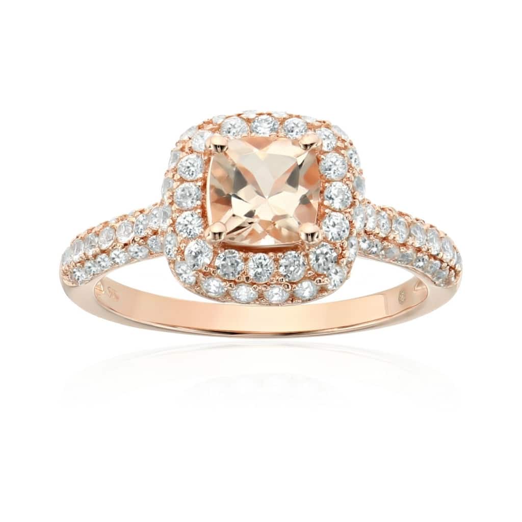 Rose Gold-Plated Silver Morganite Ring
