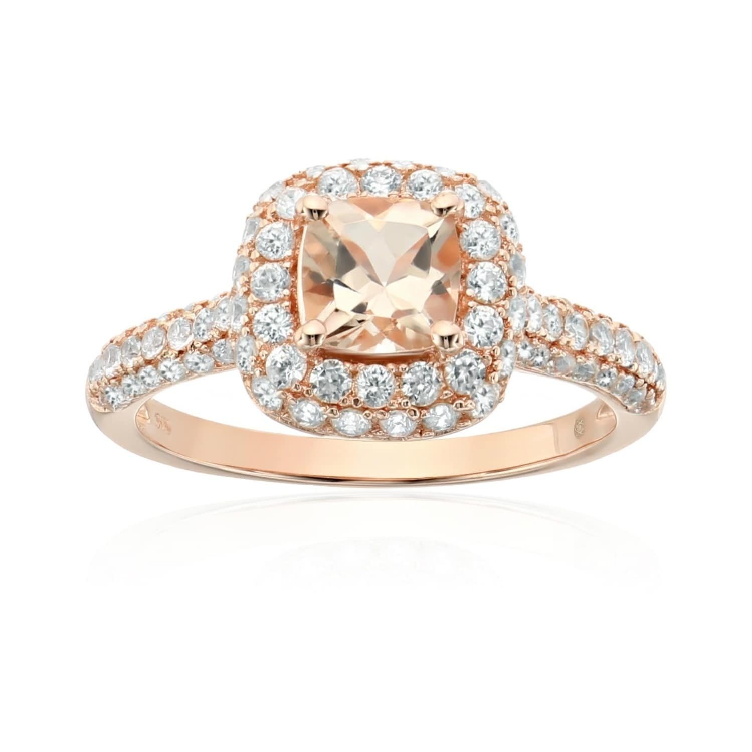 Pinctore Rose Gold-Plated Silver Morganite Ring