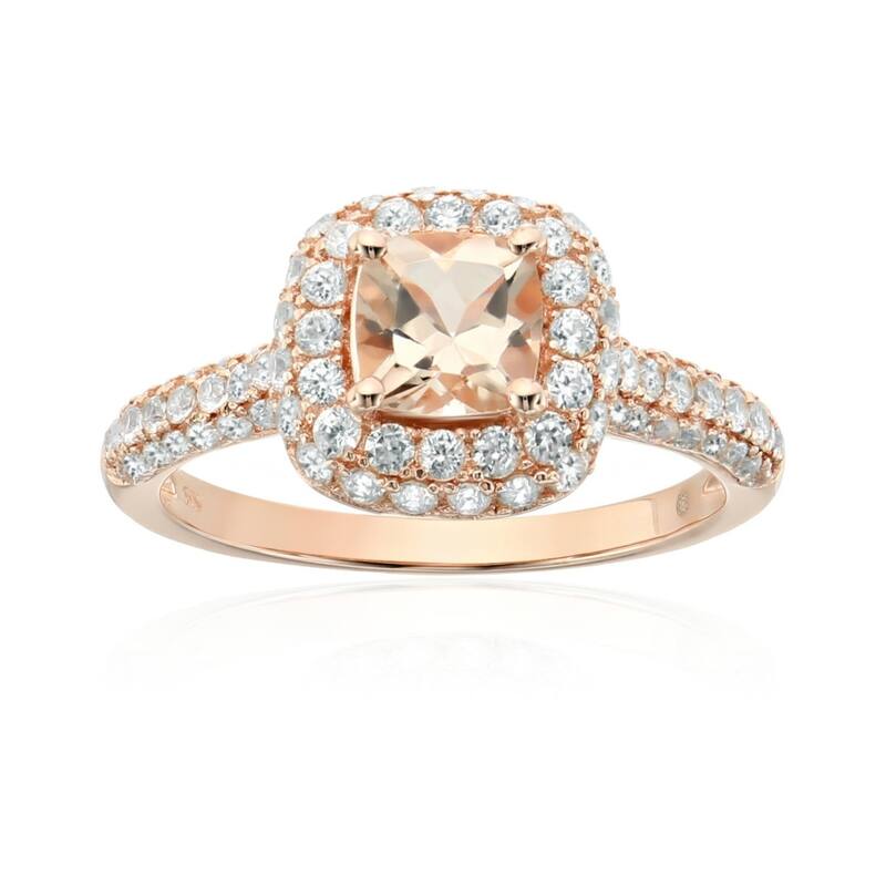 Rose Gold-Plated Silver Morganite Ring
