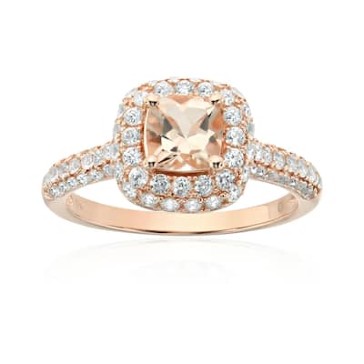 Rose Gold-Plated Silver Morganite Ring