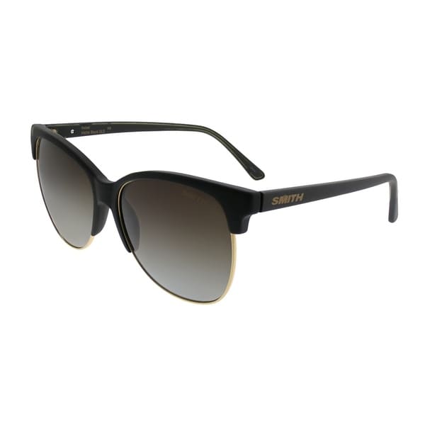 Shop Smith Square Rebel DL5 AY Unisex Matte Black Frame Brown Gradient Polarized Lens Sunglasses