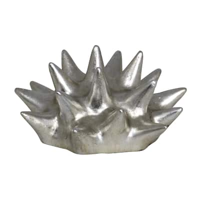 Harp & Finial Coral Silver 6-inch Leaf Table or Wall Sculpture
