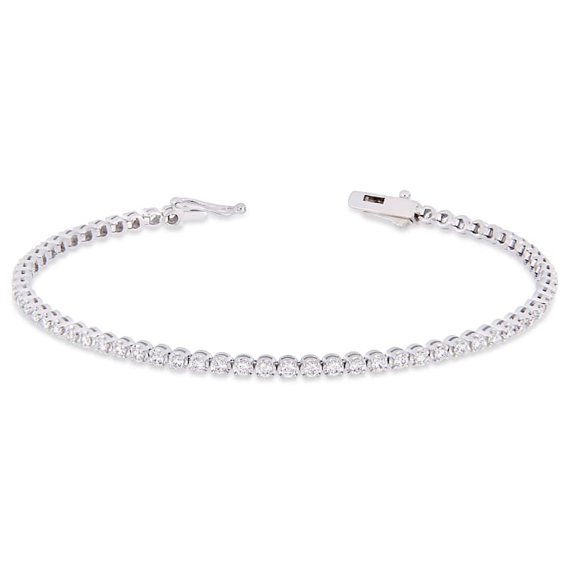 Miadora Signature Collection 14k White Gold 1 5/8ct TDW Diamond Tennis Bracelet