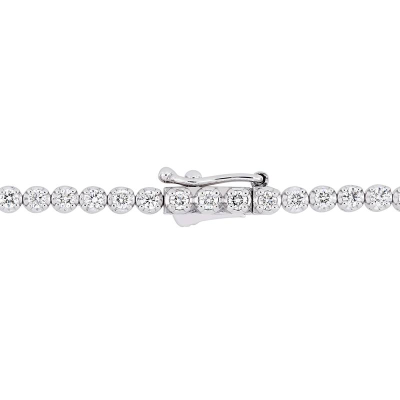 Miadora Signature Collection 14k White Gold 1 5/8ct TDW Diamond Tennis Bracelet