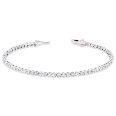 Miadora Signature Collection 14k White Gold 1 5/8ct TDW Diamond Tennis Bracelet