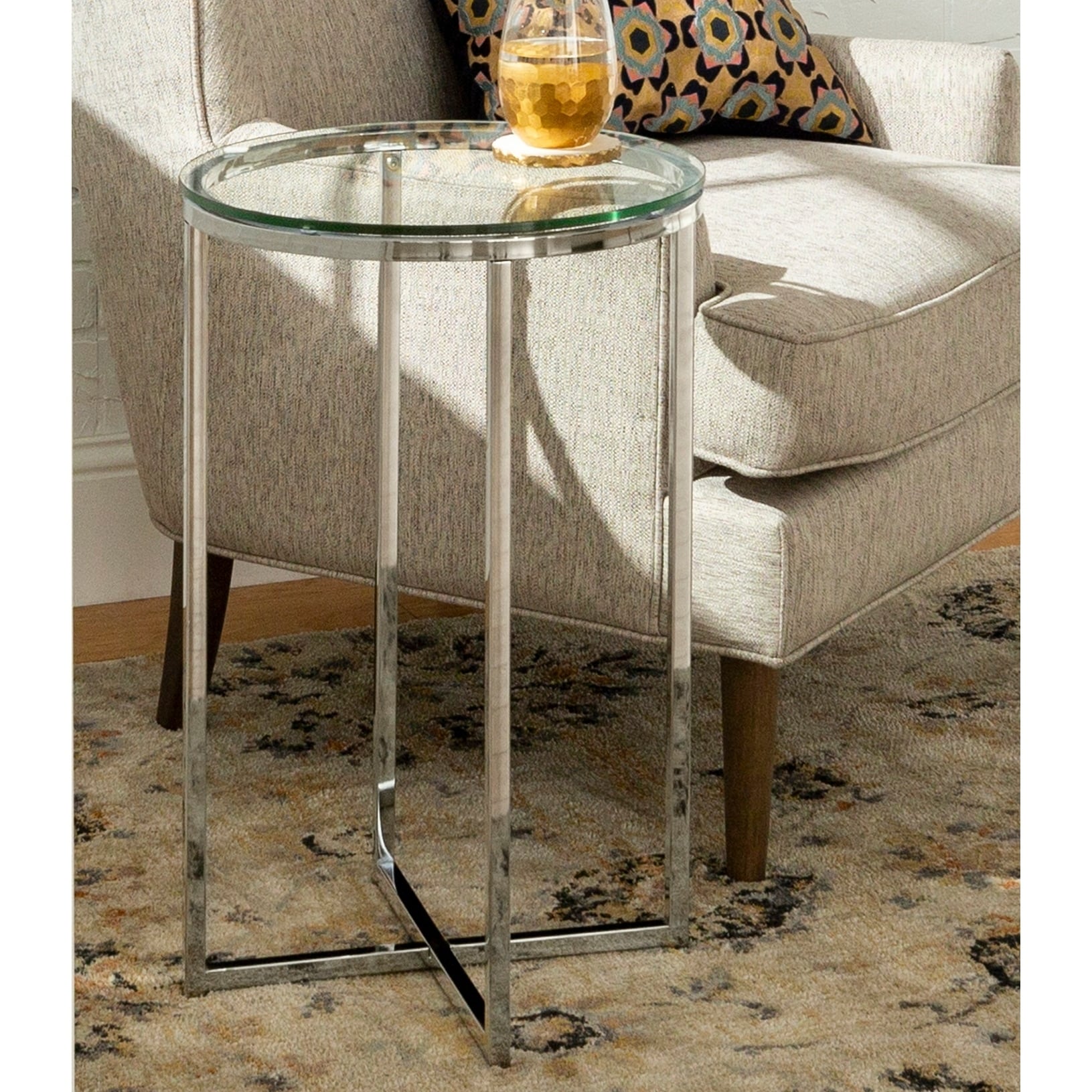 Silver orchid helbling modern store round side table