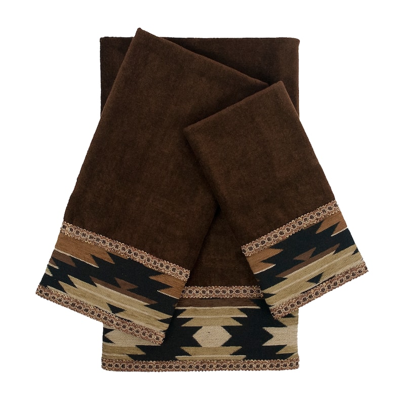 Sherry Kline Phoenix Brown 3-piece Decorative Embellished Towel Set