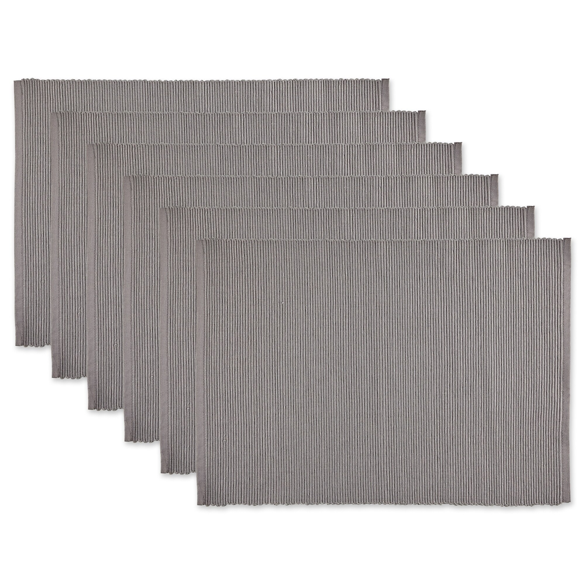 Design Imports Grey Tonal Tweed Placemat Set of 6