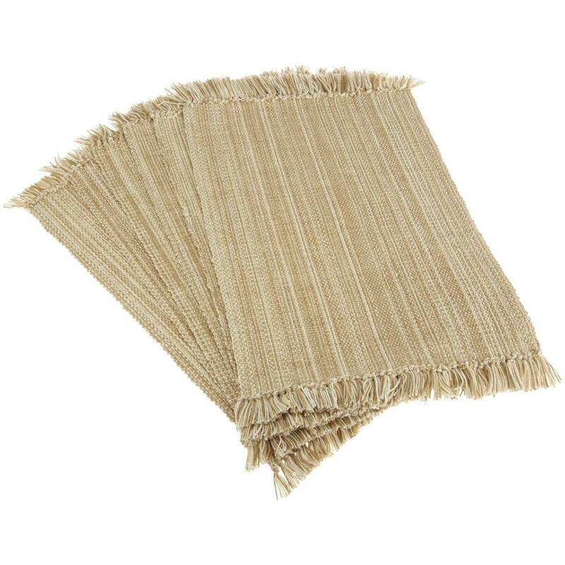 Design Imports Fringe Brown Variegated Kitchen Placemat Set (Set of 6)