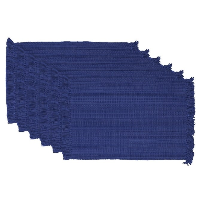 Design Imports Fringe Brown Variegated Kitchen Placemat Set (Set of 6)