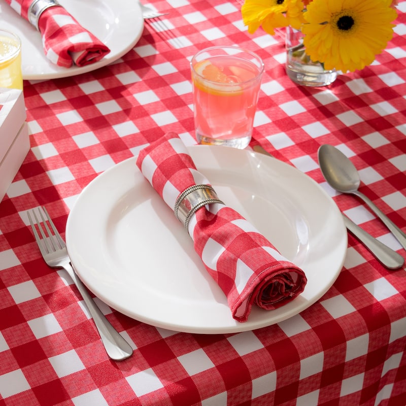 DII Checkers Kitchen Tablecloth