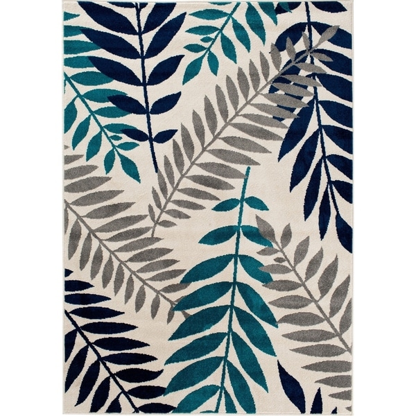 Courtyard Tropic Leaf snow/sapphire