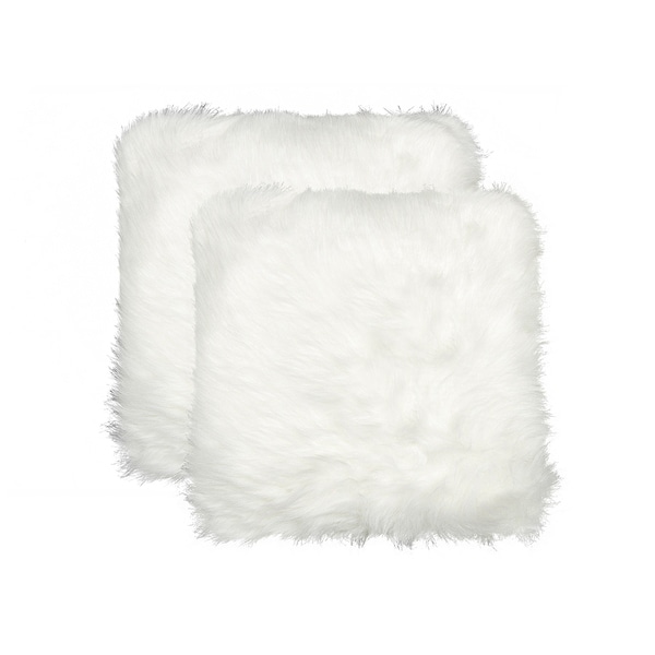 Belton Faux Fur Pillow 18x18 - Off White - 2-Pack
