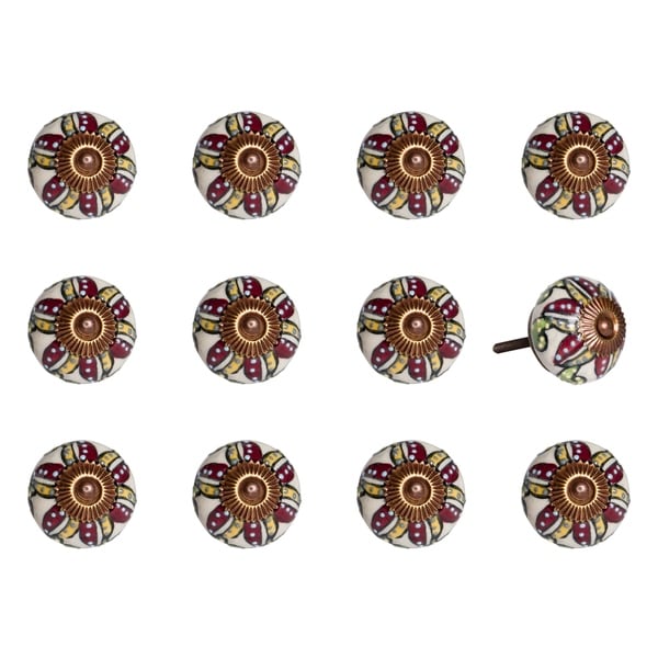Knob-It Vintage Handpainted Ceramic Knob (12-Pack)