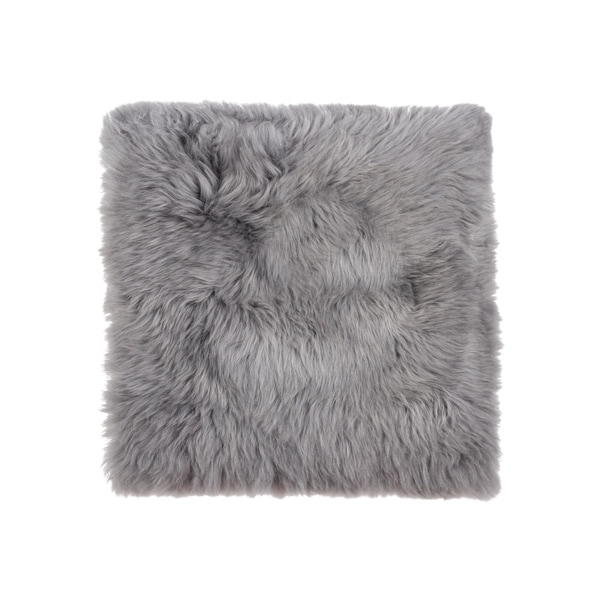 Sheepskin Chair Seat Cover 17x17 Grey