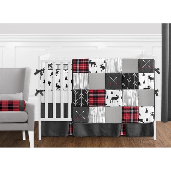 red crib set