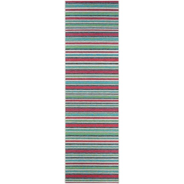 Vector Mendocino Purple-Multi Indoor/Outdoor Runner Rug - 2'3" x 7'10" Runner