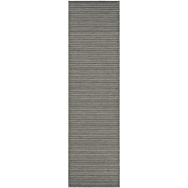Vector Tybee Black-Gold Indoor/Outdoor Runner Rug - 2'3" x 7'10" Runner
