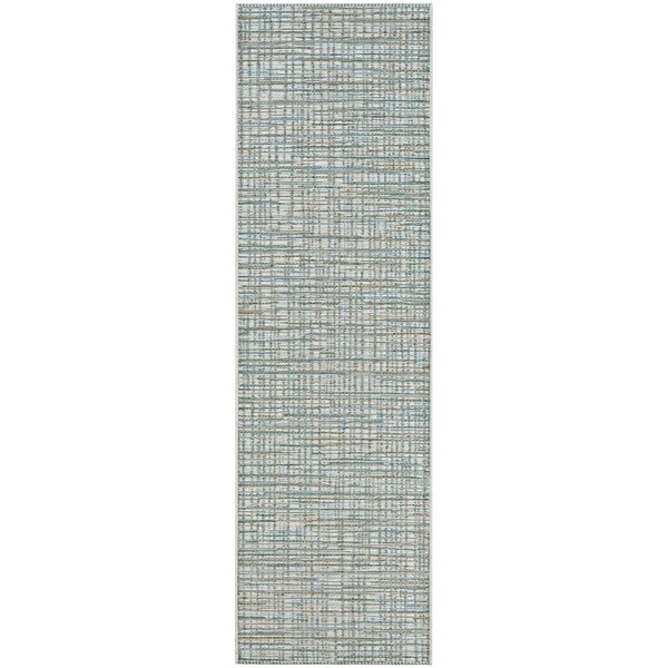 Vector Lewes Ivory-Green Indoor/Outdoor Runner Rug - 2'3" x 11'9" Runner
