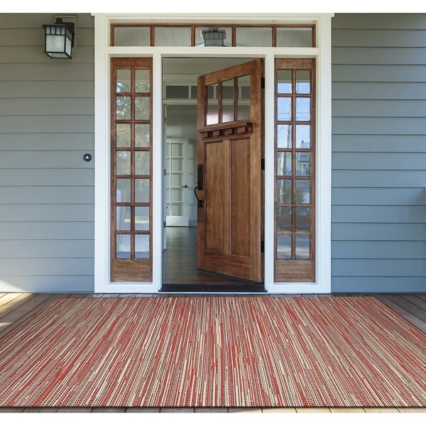Samantha Yacht Sand-Orange Indoor/Outdoor Area Rug - 2' x 3'7"