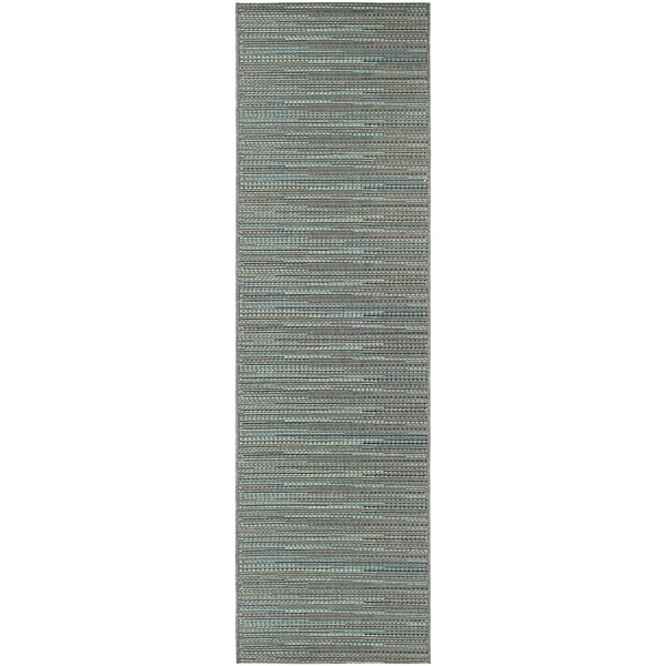 Samantha Diva Blue-Multi Indoor/Outdoor Runner Rug - 2'3" x 11'9" Runner