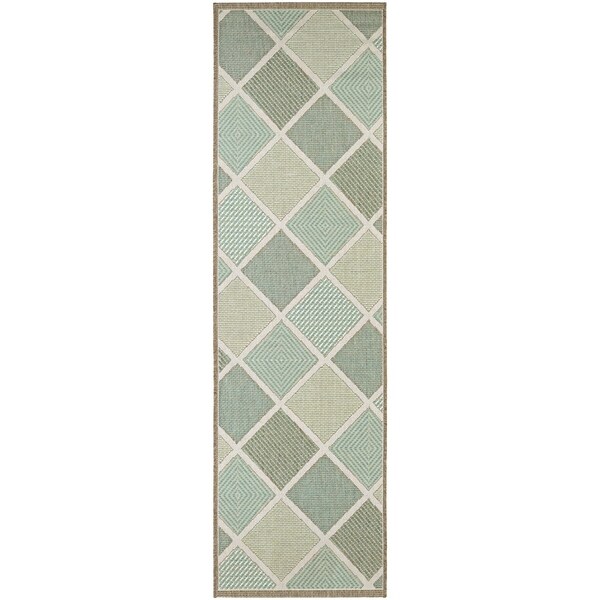 Samantha Dustin Multicolor Indoor/Outdoor Runner Rug - 2'3" x 7'10" Runner