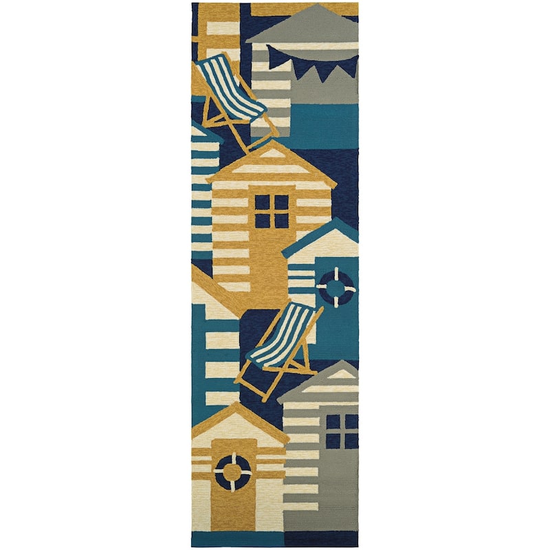 Outdoor Escape Beach Hut Indoor/ Outdoor Area Rug