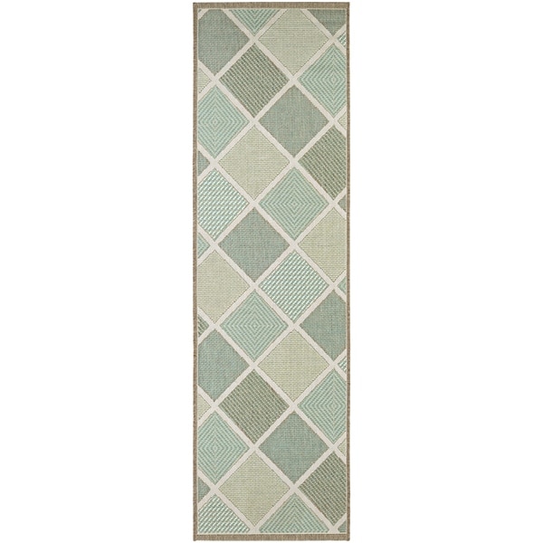 Samantha Dustin Multicolor Indoor/Outdoor Runner Rug - 2'3" x 11'9" Runner