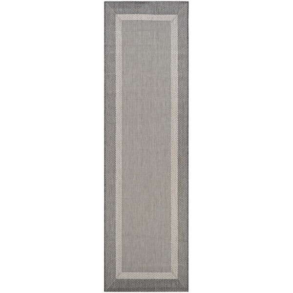 Pergola Channel Champagne-Grey Indoor/Outdoor Runner Rug - 2'3" x 7'10" Runner