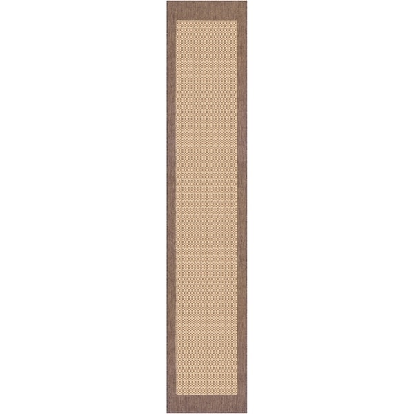 Pergola Quad Natural-Cocoa Indoor/Outdoor Runner Rug - 2'3" x 7'10" Runner