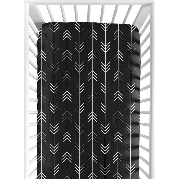 Sweet Jojo Designs Black and White Woodland Arrow Rustic Patch Collection Fitted Crib Sheet