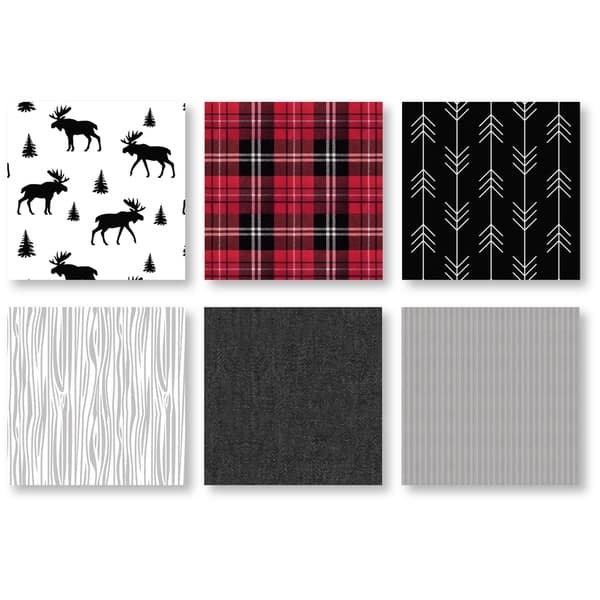 Shop Sweet Jojo Designs Grey Black Red Woodland Plaid Arrow Rustic