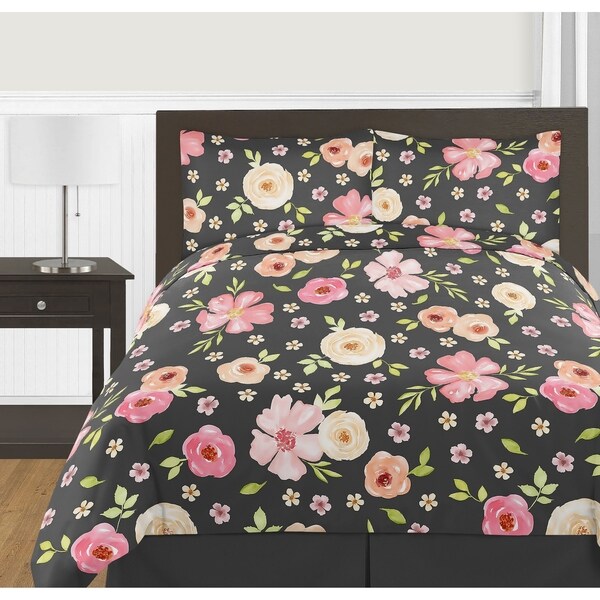 sweet jojo watercolor floral comforter
