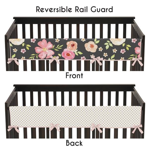 Sweet Jojo Designs Black, Blush Pink and Gold Watercolor Floral