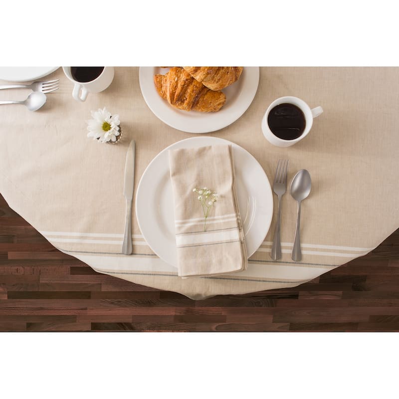 Design Imports French Stripe Cotton Kitchen Tablecloth