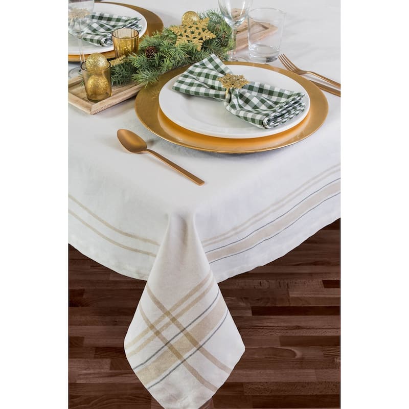 Design Imports French Stripe Cotton Kitchen Tablecloth